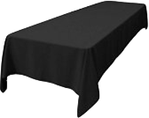 60inx108in Black Tablecloth