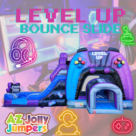 Level Up Bounce House Slide Combo