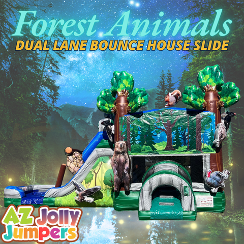 Forest Animals Bounce House Slide