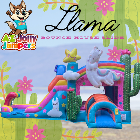 Llama Bounce House Slide Combo