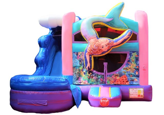 Mermaid bounce house with water slide rental