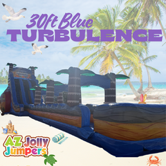 30ft Blue Turbulence Double Lane Water Slide