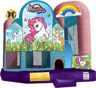 Unicorn Backyard  Bounce House Slide Combo (Dry Only)
