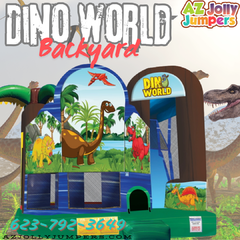 Dino World Backyard Bounce House Slide Combo (Dry Only)