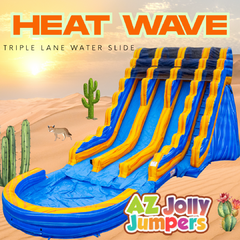 22ft Heat Wave Triple Lane Water Slide
