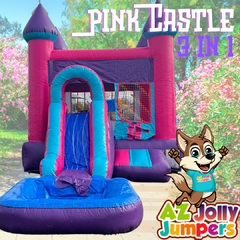 3 in 1 Pink Bounce House Slide Combo (Wet/Dry)