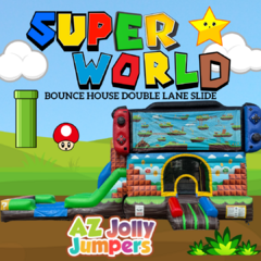 Super World Bounce House Double Lane Slide