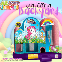 Unicorn Backyard  Bounce House Slide Combo (Dry Only)