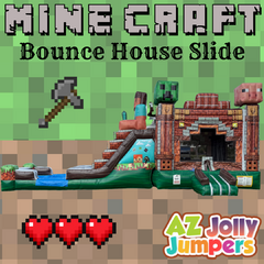 MineCraft Bounce House Double Slide
