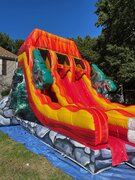 18ft Dual Lane Dino Slide with Pool