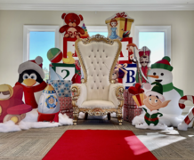 Holiday Props Photo Backdrop with Santa Throne 