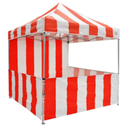8x8 Red and White Striped Canopy with Sidewalls