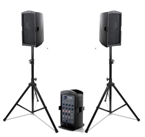 PA System with Stands and Microphone