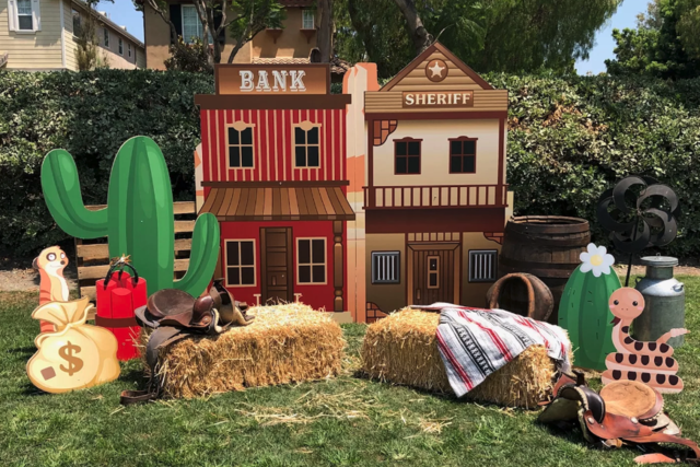 Western Town Props Photo Backdrop