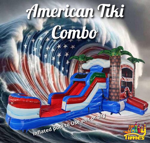 Wet or Dry American Tiki Bouncer Slide Combo