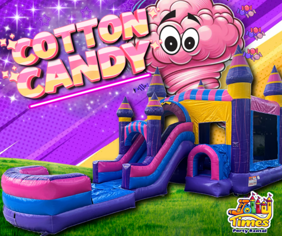 Wet or Dry Cotton Candy Bouncer Slide Combo