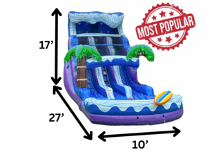 17’ Surf Beach Slide Dual Lane (removable pool)