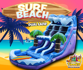 17’ Surf Beach Slide Dual Lane (removable pool)