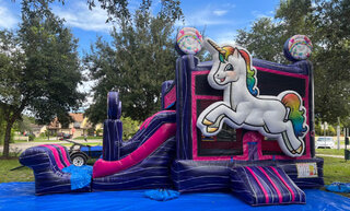 Wet or Dry Unicorn Bouncer Slide Combo