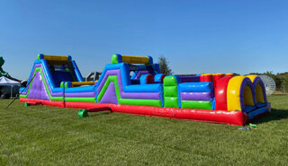 70’ obstacle course and rock wall slide 5 color  (2 pieces)