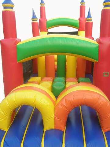 40ft rainbow inflatable obstacle course rental in Bunn, NC