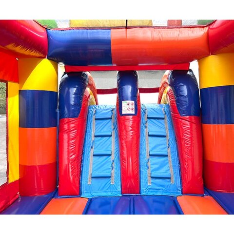 Bright and colorful block water bounce house combo in Knightdale, NC