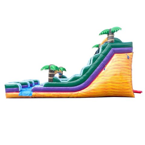 18ft Yellow Tropical dual-lane water slide rental in Garner, NC