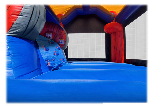 Enchanted Castle water slide bounce house combo in Wendell, NC