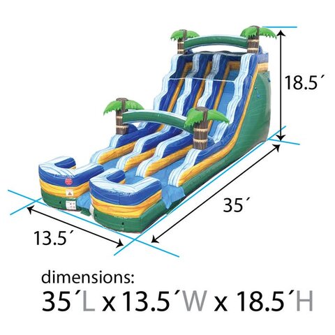 Green tropical dual slide inflatable in Zebulon, NC