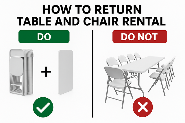 White folding chair rental with metal frame – ideal for events in Raleigh NC from Joy Bounce House