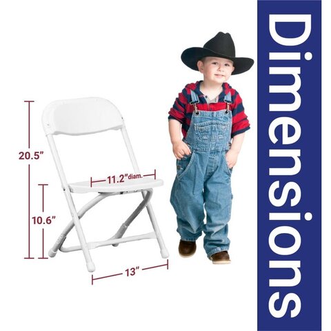 Kids white folding chairs rental Wendell NC