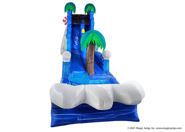 Single-lane Malibu-themed water slide for events in Raleigh, NC