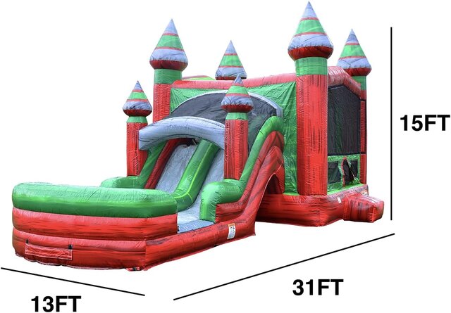 Dual-lane midnight-themed inflatable combo in Louisburg, NC