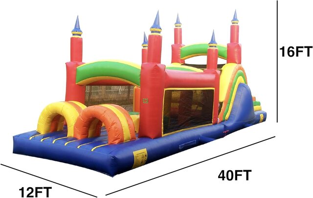 Rainbow inflatable obstacle course rental in Knightdale, NC
