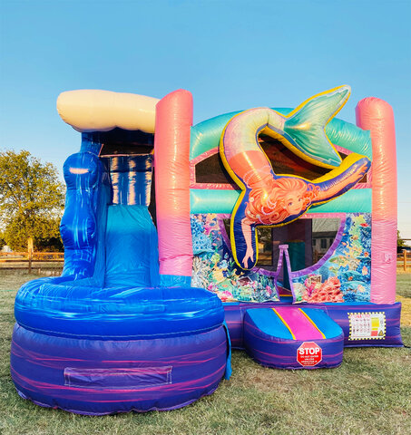 Mermaid bounce house with water slide rental