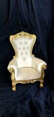 Toddler Kids Gold and White Throne Chair