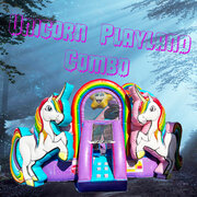 Unicorn Play Land Wet / Dry Combo Slide Bounce House