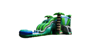 Tropical Marble Inflatable Wet Or Dry Combo w/Slide