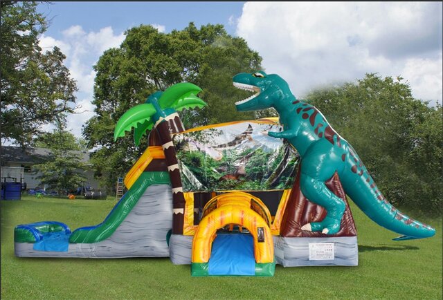 Dinosaur Bounce House With Slide Wet/Dry