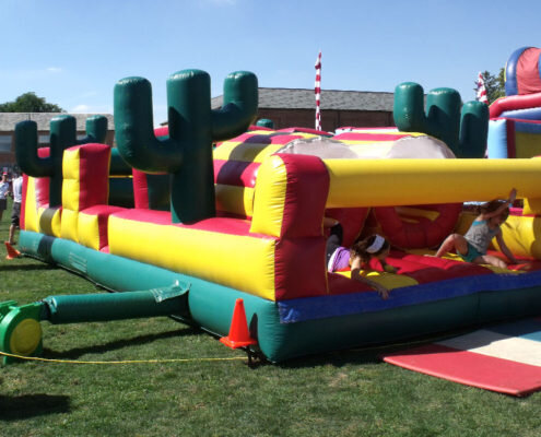 Western Fun Cactus Dual-Lane Inflatable Obstacle Course