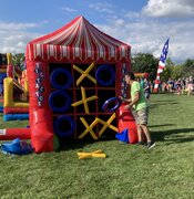 Giant 2-in-1 Inflatable Connect 4 & Tic-Tac-Toe Game