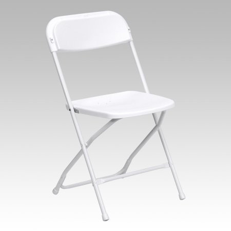 White Plastic Folding Chairs with Setup