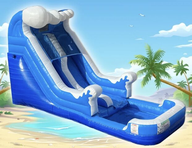 Tall Blue Wave Dry Slide 