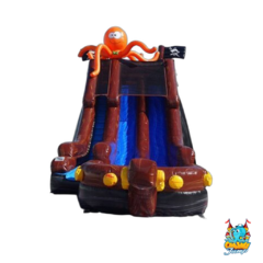 18ft Dual Lane Pirate Slide W/ Splash Pad 