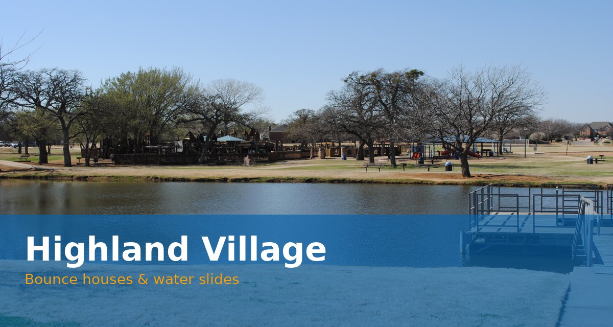 Unity Park in Highland Village, with the city name
