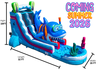 19 Foot Shark Water Slide