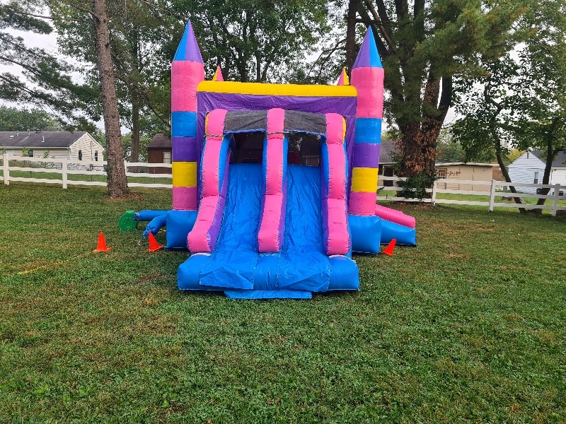 pink and purple bounce house