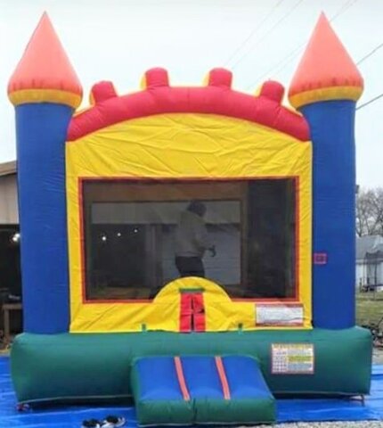Red Blue And Orange Castle Bounce House