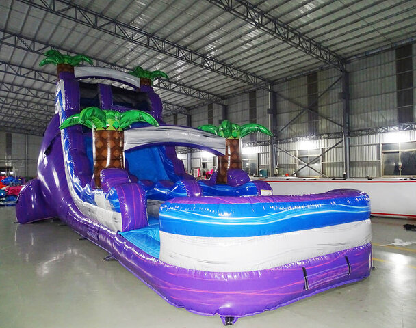 (F) 19ft Purple Crush Water Slide with POOL