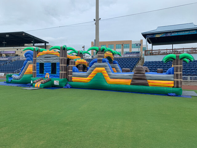 70ft Monsoon Obstacle Course - SLIDES and POOL